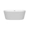 Wyndham Carissa 60" Soaking Bathtub in White with Polished Chrome Trim WCOBT101260