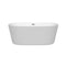 Wyndham Carissa 60" Soaking Bathtub in White with Brushed Nickel Trim WCOBT101260BNTRIM