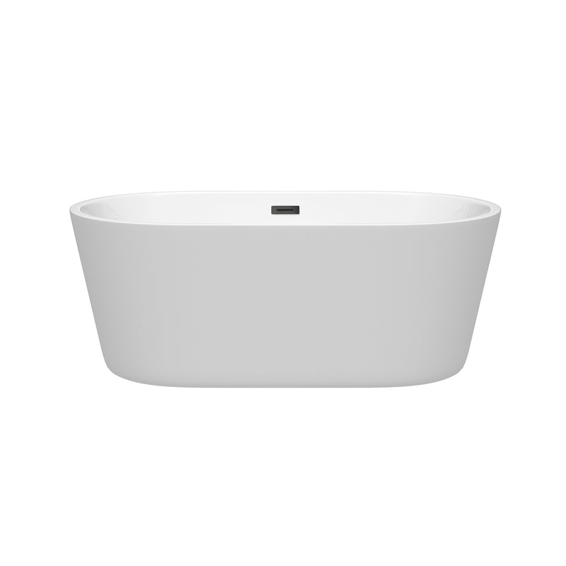 Wyndham Carissa 60" Soaking Bathtub in White with Matte Black Trim WCOBT101260MBTRIM