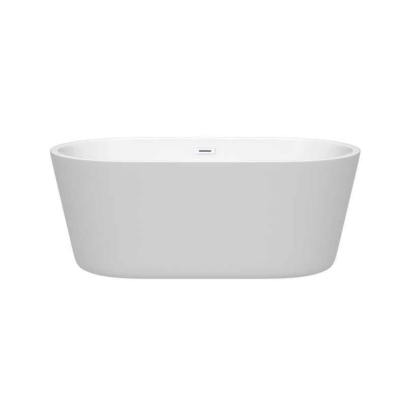 Wyndham Carissa 60" Soaking Bathtub in White with Shiny White Trim WCOBT101260SWTRIM