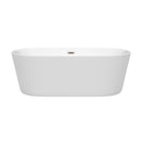 Wyndham Carissa 67" Soaking Bathtub in White with Brushed Nickel Trim WCOBT101267BNTRIM