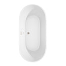 Wyndham Carissa 67" Soaking Bathtub in White with Brushed Nickel Trim WCOBT101267BNTRIM