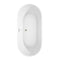 Wyndham Carissa 67" Soaking Bathtub in White Brushed Nickel Trim and Brushed Nickel Mounted Faucet WCOBT101267ATP11BN