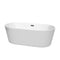 Wyndham Carissa 67" Soaking Bathtub In White With Matte Black Trim WCOBT101267MBTRIM