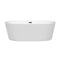 Wyndham Carissa 67" Soaking Bathtub in White with Matte Black Trim WCOBT101267MBTRIM