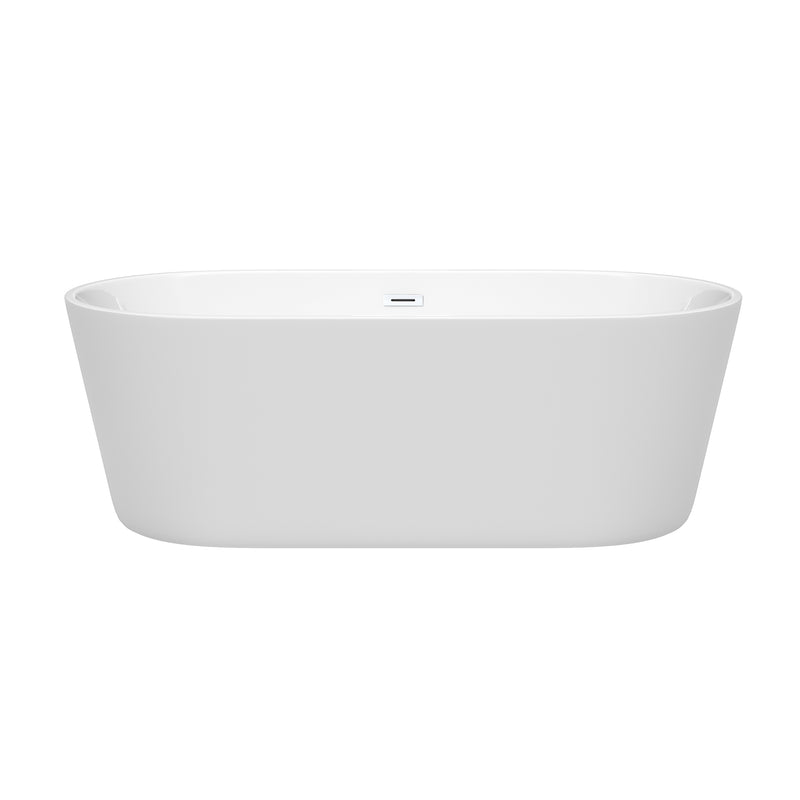 Wyndham Carissa 67" Soaking Bathtub in White with Shiny White Trim WCOBT101267SWTRIM