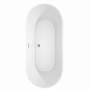 Wyndham Carissa 71" Soaking Bathtub in White Brushed Nickel Trim and Brushed Nickel Mounted Faucet WCOBT101271ATP11BN