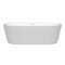 Wyndham Carissa 71" Soaking Bathtub in White with Shiny White Trim WCOBT101271SWTRIM