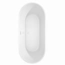 Wyndham Carissa 71" Soaking Bathtub in White with Shiny White Trim and Floor Mounted Faucet in Matte Black WCOBT101271SWATPBK