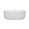 Wyndham Juliette 60" Soaking Bathtub in White with Polished Chrome Trim WCOBT101360