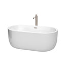 Wyndham Juliette 60" Soaking Bathtub In White Brushed Nickel Trim And Brushed Nickel Mounted Faucet WCOBT101360ATP11BN