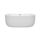 Wyndham Juliette 60" Soaking Bathtub in White with Brushed Nickel Trim WCOBT101360BNTRIM