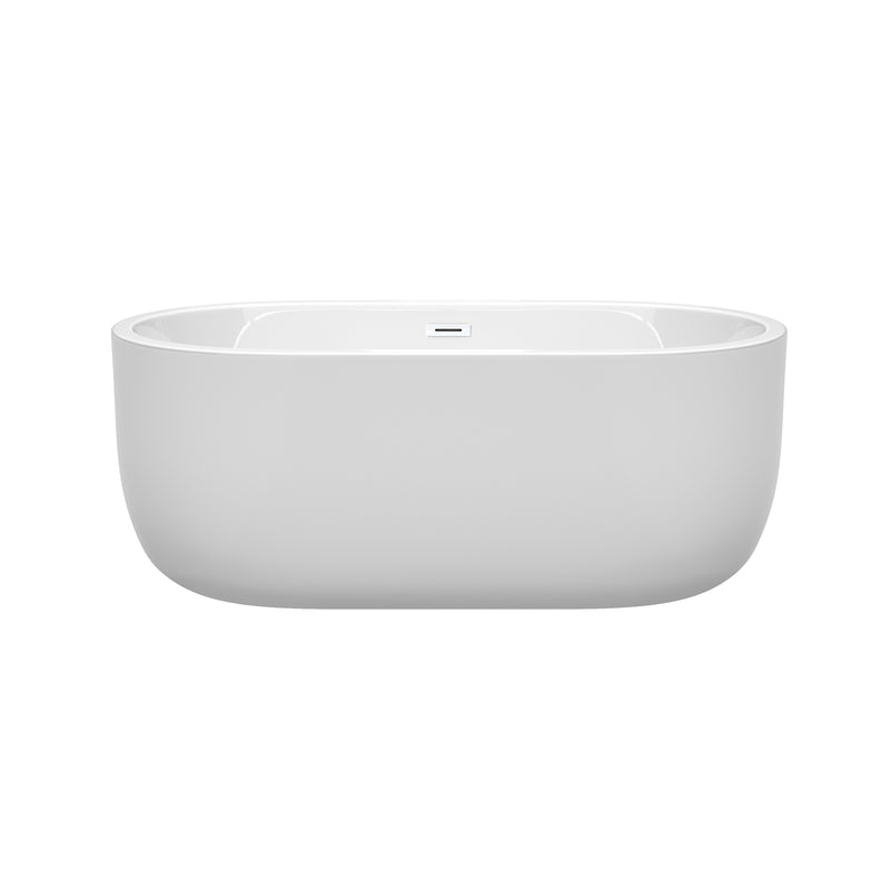 Wyndham Juliette 60" Soaking Bathtub in White with Shiny White Trim WCOBT101360SWTRIM