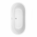 Wyndham Juliette 67" Soaking Bathtub in White Polished Chrome Trim and Polished Chrome Floor Mounted Faucet WCOBT101367ATP11PC