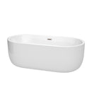 Wyndham Juliette 67" Soaking Bathtub In White With Brushed Nickel Trim WCOBT101367BNTRIM