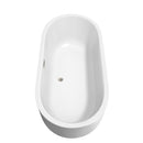 Wyndham Juliette 67" Soaking Bathtub in White with Brushed Nickel Trim WCOBT101367BNTRIM