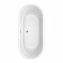 Wyndham Juliette 67" Soaking Bathtub in White with Brushed Nickel Trim WCOBT101367BNTRIM