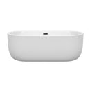 Wyndham Juliette 67" Soaking Bathtub in White with Matte Black Trim WCOBT101367MBTRIM