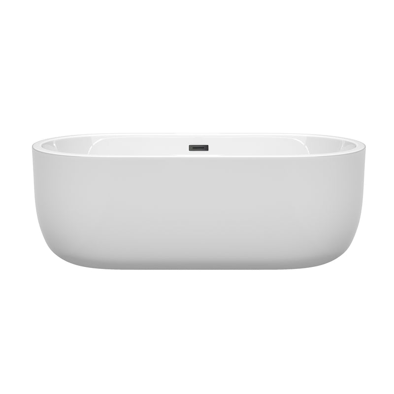 Wyndham Juliette 67" Soaking Bathtub in White with Matte Black Trim WCOBT101367MBTRIM