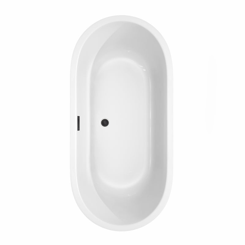 Wyndham Juliette 67" Soaking Bathtub in White with Matte Black Trim WCOBT101367MBTRIM