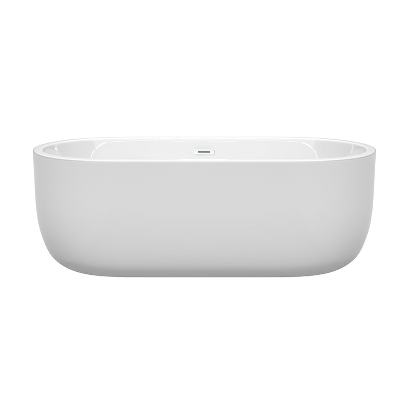 Wyndham Juliette 67" Soaking Bathtub in White with Shiny White Trim WCOBT101367SWTRIM