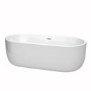 Wyndham Juliette 71" Soaking Bathtub In White With Polished Chrome Trim WCOBT101371