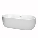 Wyndham Juliette 71" Soaking Bathtub In White With Brushed Nickel Trim WCOBT101371BNTRIM