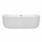 Wyndham Juliette 71" Soaking Bathtub in White with Brushed Nickel Trim WCOBT101371BNTRIM