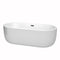 Wyndham Juliette 71" Soaking Bathtub In White With Matte Black Trim WCOBT101371MBTRIM