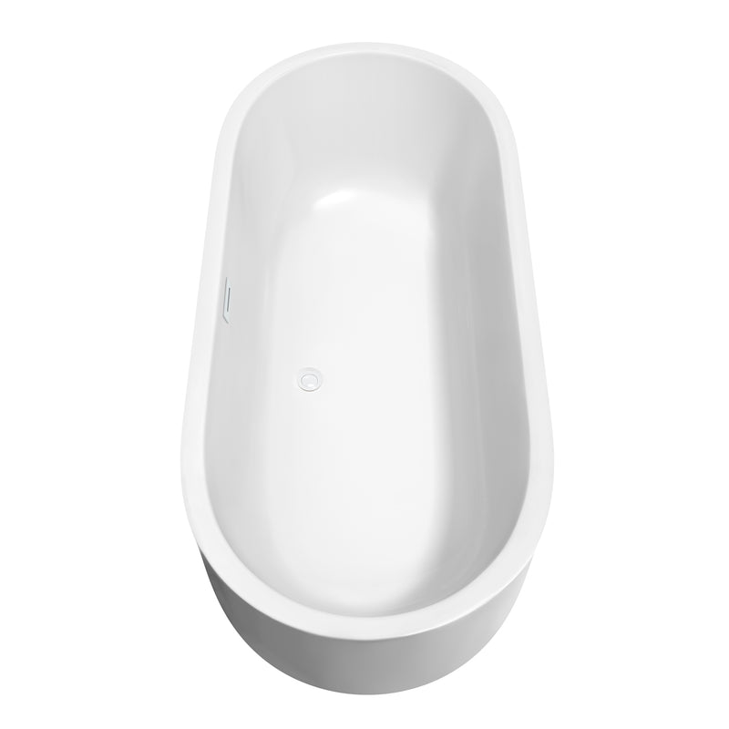 Wyndham Juliette 71" Soaking Bathtub in White with Shiny White Trim WCOBT101371SWTRIM