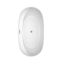 Wyndham Rebecca 60" Soaking Bathtub in White with Brushed Nickel Trim WCOBT101460BNTRIM