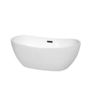 Wyndham Rebecca 60" Soaking Bathtub In White With Matte Black Trim WCOBT101460MBTRIM