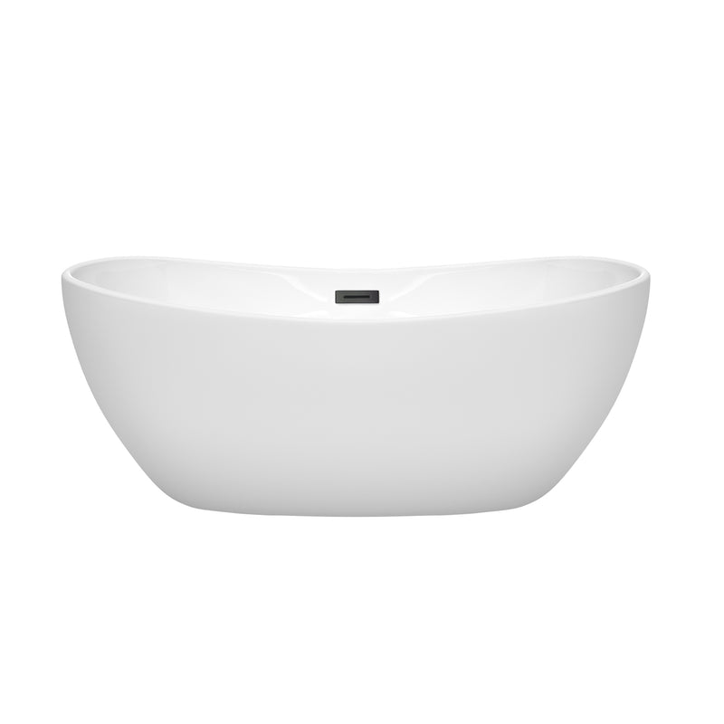 Wyndham Rebecca 60" Soaking Bathtub in White with Matte Black Trim WCOBT101460MBTRIM