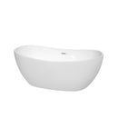 Wyndham Rebecca 60" Soaking Bathtub In White With Shiny White Trim WCOBT101460SWTRIM