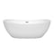 Wyndham Rebecca 65" Soaking Bathtub in White with Polished Chrome Trim WCOBT101465