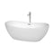 Wyndham Rebecca 65" Soaking Bathtub In White Polished Chrome Trim And Polished Chrome Floor Mounted Faucet WCOBT101465ATP11PC