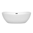 Wyndham Rebecca 65" Soaking Bathtub in White with Matte Black Trim WCOBT101465MBTRIM