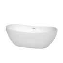 Wyndham Rebecca 65" Soaking Bathtub In White With Shiny White Trim WCOBT101465SWTRIM