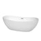 Wyndham Rebecca 70" Soaking Bathtub In White With Brushed Nickel Trim WCOBT101470BNTRIM