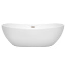 Wyndham Rebecca 70" Soaking Bathtub in White with Brushed Nickel Trim WCOBT101470BNTRIM