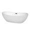 Wyndham Rebecca 70" Soaking Bathtub In White With Matte Black Trim WCOBT101470MBTRIM