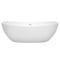 Wyndham Rebecca 70" Soaking Bathtub in White with Shiny White Trim WCOBT101470SWTRIM