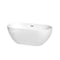 Wyndham Brooklyn 60" Soaking Bathtub In White With Brushed Nickel Drain And Overflow Trim WCOBT200060BNTRIM