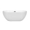 Wyndham Brooklyn 60" Soaking Bathtub in White with Matte Black Drain and Overflow Trim WCOBT200060MBTRIM