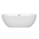 Wyndham Brooklyn 67" Soaking Bathtub in White with Polished Chrome Drain and Overflow Trim WCOBT200067