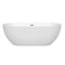 Wyndham Brooklyn 67" Soaking Bathtub in White with Polished Chrome Drain and Overflow Trim WCOBT200067