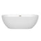 Wyndham Brooklyn 67" Soaking Bathtub in White with Brushed Nickel Drain and Overflow Trim WCOBT200067BNTRIM