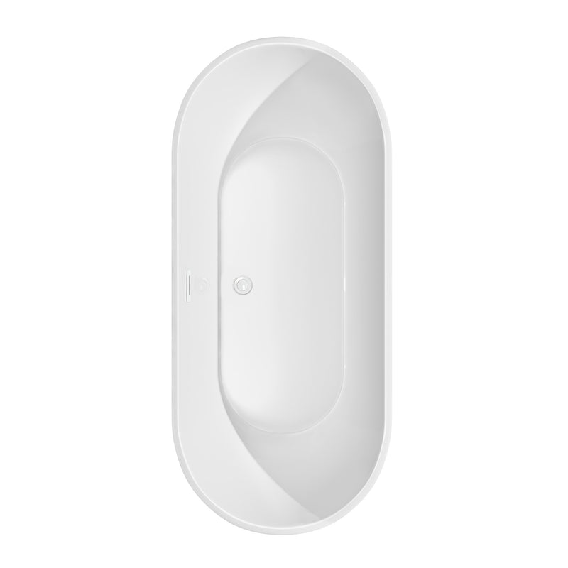 Wyndham Brooklyn 67" Soaking Bathtub in White with Shiny White Drain and Overflow Trim WCOBT200067SWTRIM