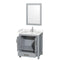 Wyndham Sheffield 30" Single Bathroom Vanity In Gray with Carrara Cultured Marble Countertop Undermount Square Sink and 24" Mirror WCS141430SGYC2UNSM24