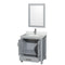 Wyndham Sheffield 30" Single Bathroom Vanity In Gray with White Carrara Marble Countertop Undermount Square Sink and 24" Mirror WCS141430SGYCMUNSM24